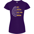 Brain Cancer Aneurysm Awareness Womens Petite Cut T-Shirt Purple