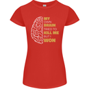 Brain Cancer Aneurysm Awareness Womens Petite Cut T-Shirt Red
