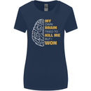 Brain Cancer Aneurysm Awareness Womens Wider Cut T-Shirt Navy Blue