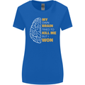 Brain Cancer Aneurysm Awareness Womens Wider Cut T-Shirt Royal Blue