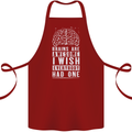 Brains Are Awesome Funny Sarcastic Slogan Cotton Apron 100% Organic Maroon