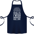 Brains Are Awesome Funny Sarcastic Slogan Cotton Apron 100% Organic Navy Blue