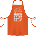 Brains Are Awesome Funny Sarcastic Slogan Cotton Apron 100% Organic Orange