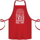 Brains Are Awesome Funny Sarcastic Slogan Cotton Apron 100% Organic Red