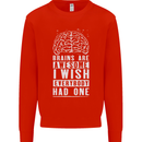 Brains Are Awesome Funny Sarcastic Slogan Kids Sweatshirt Jumper Bright Red