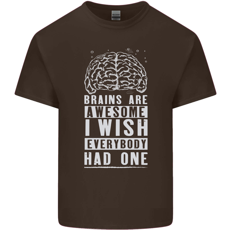 Brains Are Awesome Funny Sarcastic Slogan Kids T-Shirt Childrens Chocolate