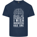 Brains Are Awesome Funny Sarcastic Slogan Kids T-Shirt Childrens Navy Blue