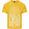 Brains Are Awesome Funny Sarcastic Slogan Kids T-Shirt Childrens Yellow