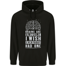 Brains Are Awesome Funny Sarcastic Slogan Mens 80% Cotton Hoodie Black