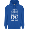 Brains Are Awesome Funny Sarcastic Slogan Mens 80% Cotton Hoodie Royal Blue