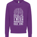 Brains Are Awesome Funny Sarcastic Slogan Mens Sweatshirt Jumper Purple