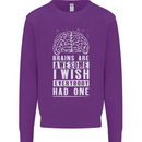 Brains Are Awesome Funny Sarcastic Slogan Mens Sweatshirt Jumper Purple