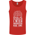 Brains Are Awesome Funny Sarcastic Slogan Mens Vest Tank Top Red