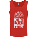 Brains Are Awesome Funny Sarcastic Slogan Mens Vest Tank Top Red