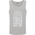 Brains Are Awesome Funny Sarcastic Slogan Mens Vest Tank Top Sports Grey