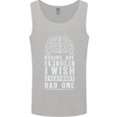 Brains Are Awesome Funny Sarcastic Slogan Mens Vest Tank Top Sports Grey