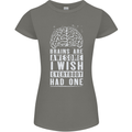 Brains Are Awesome Funny Sarcastic Slogan Womens Petite Cut T-Shirt Charcoal