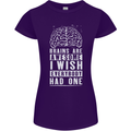 Brains Are Awesome Funny Sarcastic Slogan Womens Petite Cut T-Shirt Purple