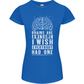 Brains Are Awesome Funny Sarcastic Slogan Womens Petite Cut T-Shirt Royal Blue