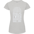 Brains Are Awesome Funny Sarcastic Slogan Womens Petite Cut T-Shirt Sports Grey