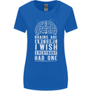 Brains Are Awesome Funny Sarcastic Slogan Womens Wider Cut T-Shirt Royal Blue