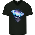 Brainstorm SCI-FI Skull Gothic Space Mens V-Neck Cotton T-Shirt Black