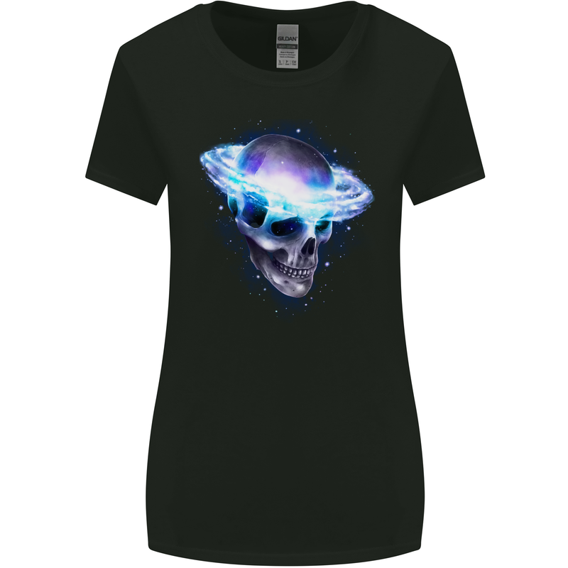 Brainstorm SCI-FI Skull Gothic Space Womens Wider Cut T-Shirt Black