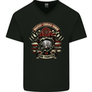 Bravery Courage Honour Firefighter Fireman Mens V-Neck Cotton T-Shirt Black