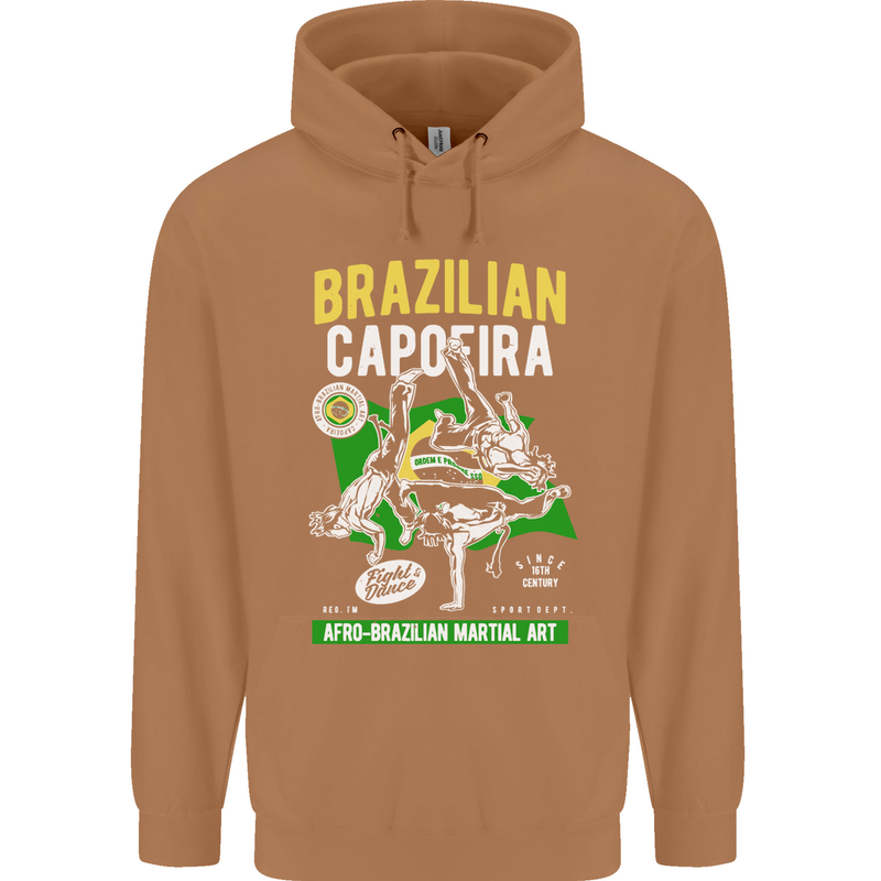 Brazilian Capoeira Mixed Martial Arts MMA Mens 80% Cotton Hoodie Caramel Latte