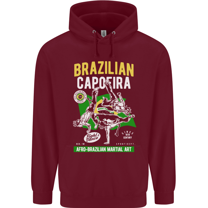 Brazilian Capoeira Mixed Martial Arts MMA Mens 80% Cotton Hoodie Maroon