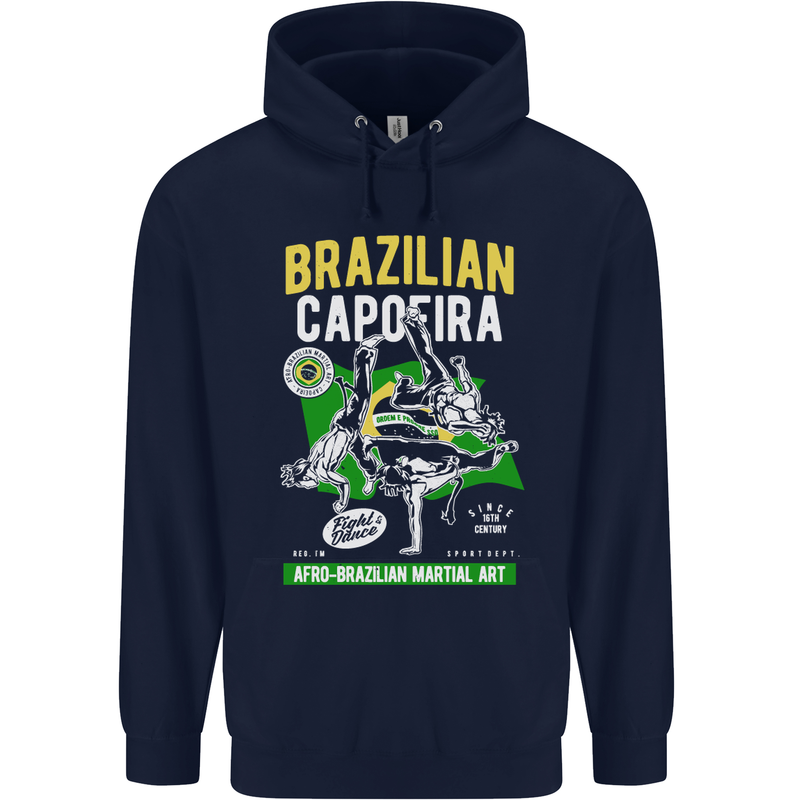 Brazilian Capoeira Mixed Martial Arts MMA Mens 80% Cotton Hoodie Navy Blue