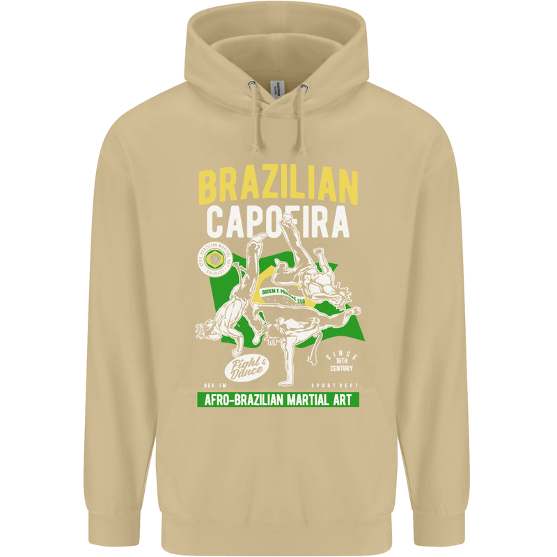 Brazilian Capoeira Mixed Martial Arts MMA Mens 80% Cotton Hoodie Sand
