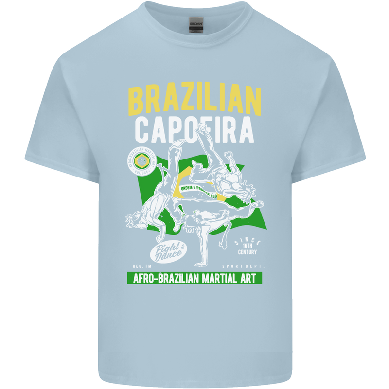 Brazilian Capoeira Mixed Martial Arts MMA Mens Cotton T-Shirt Tee Top Light Blue