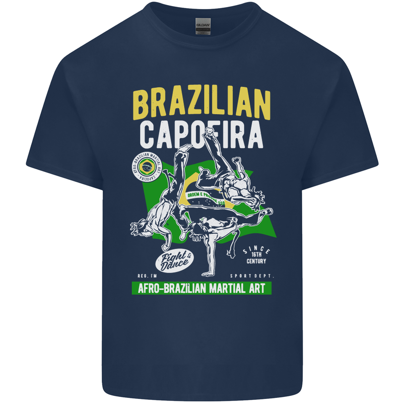 Brazilian Capoeira Mixed Martial Arts MMA Mens Cotton T-Shirt Tee Top Navy Blue