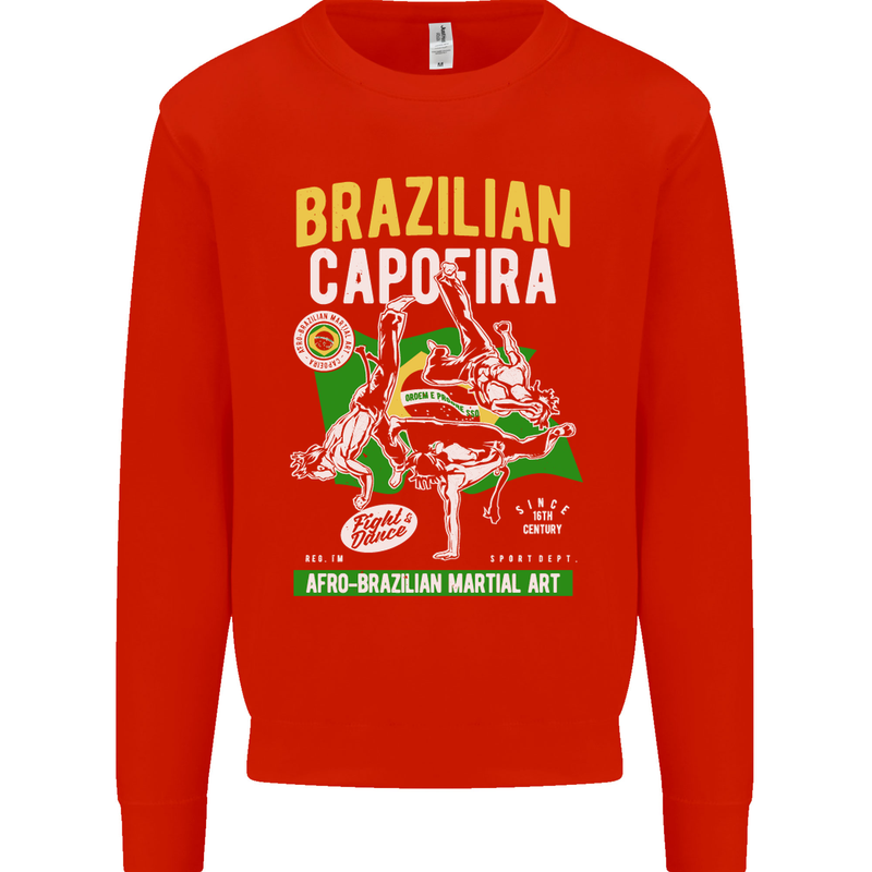Brazilian Capoeira Mixed Martial Arts MMA Mens Sweatshirt Jumper Bright Red