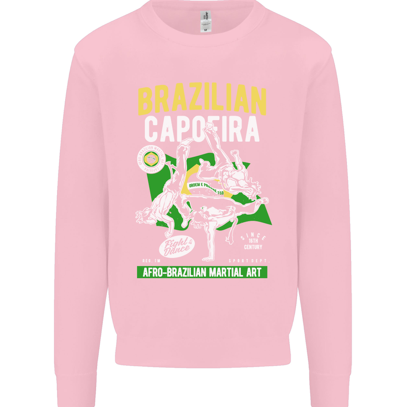 Brazilian Capoeira Mixed Martial Arts MMA Mens Sweatshirt Jumper Light Pink