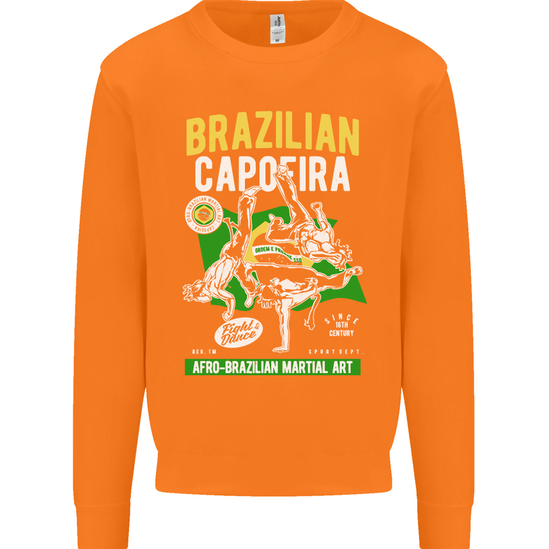 Brazilian Capoeira Mixed Martial Arts MMA Mens Sweatshirt Jumper Orange