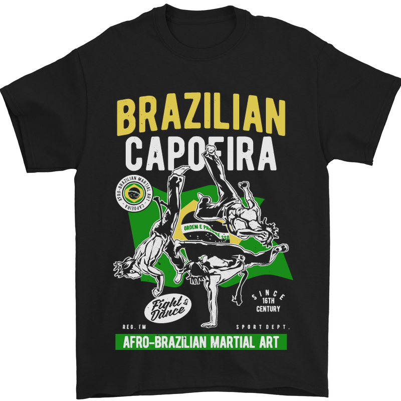 Brazilian Capoeira Mixed Martial Arts MMA Mens T-Shirt Cotton Gildan Black