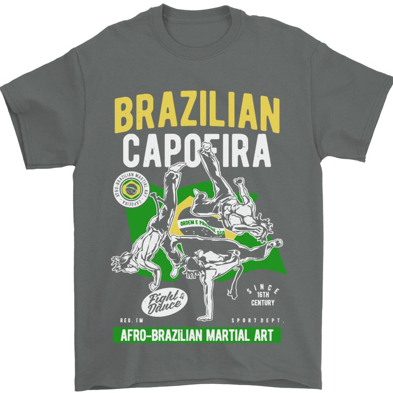 Brazilian Capoeira Mixed Martial Arts MMA Mens T-Shirt Cotton Gildan Charcoal