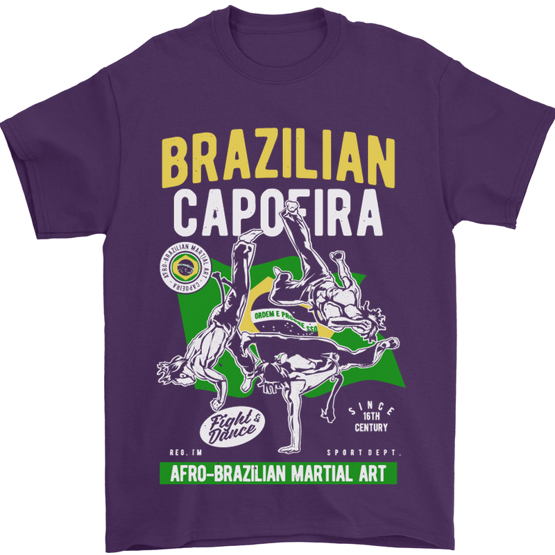 Brazilian Capoeira Mixed Martial Arts MMA Mens T-Shirt Cotton Gildan Purple