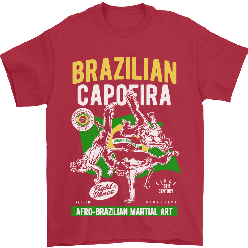 Brazilian Capoeira Mixed Martial Arts MMA Mens T-Shirt Cotton Gildan Red