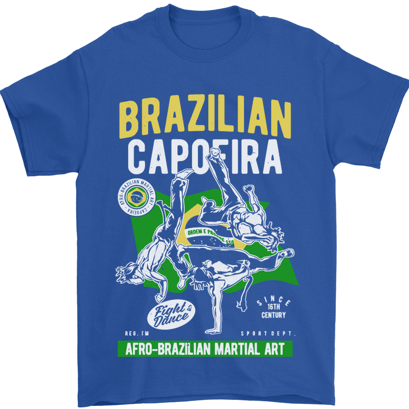 Brazilian Capoeira Mixed Martial Arts MMA Mens T-Shirt Cotton Gildan Royal Blue