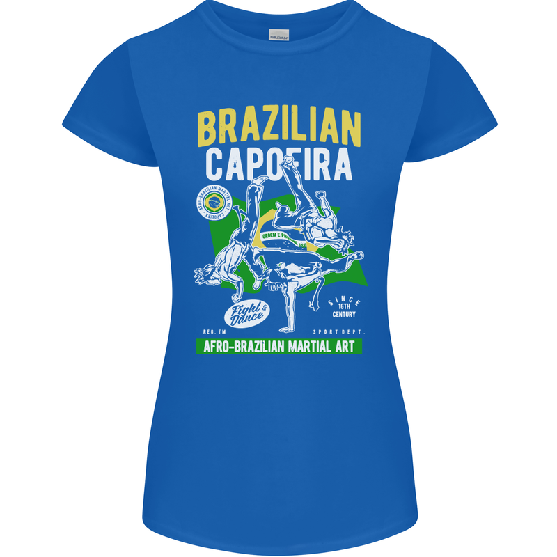 Brazilian Capoeira Mixed Martial Arts MMA Womens Petite Cut T-Shirt Royal Blue
