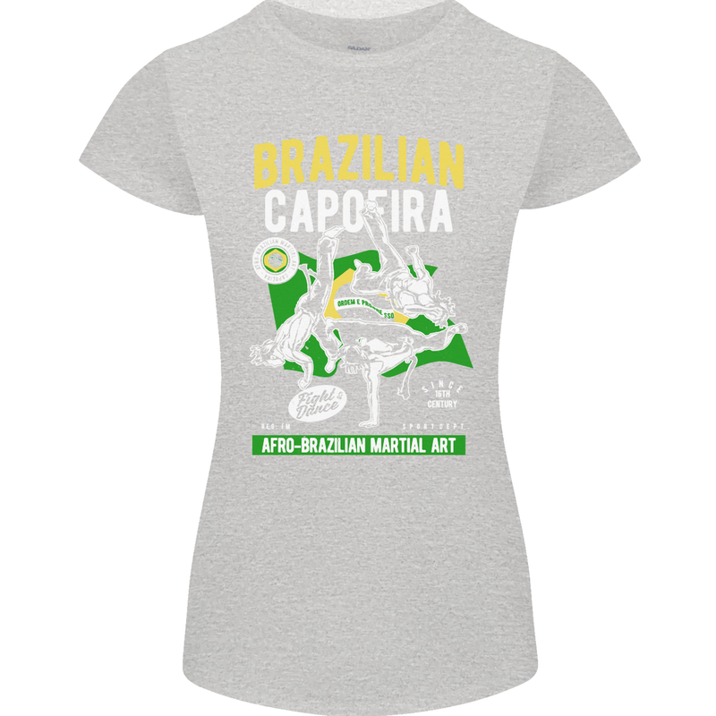 Brazilian Capoeira Mixed Martial Arts MMA Womens Petite Cut T-Shirt Sports Grey