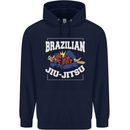 Brazilian Jiu Jitsu Childrens Kids Hoodie Navy Blue