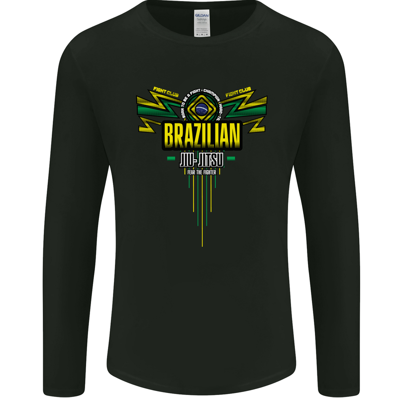 Brazilian Jiu Jitsu MMA Mixed Martial Arts Mens Long Sleeve T-Shirt Black