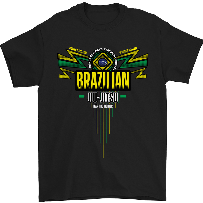 Brazilian Jiu Jitsu MMA Mixed Martial Arts Mens T-Shirt Cotton Gildan Black