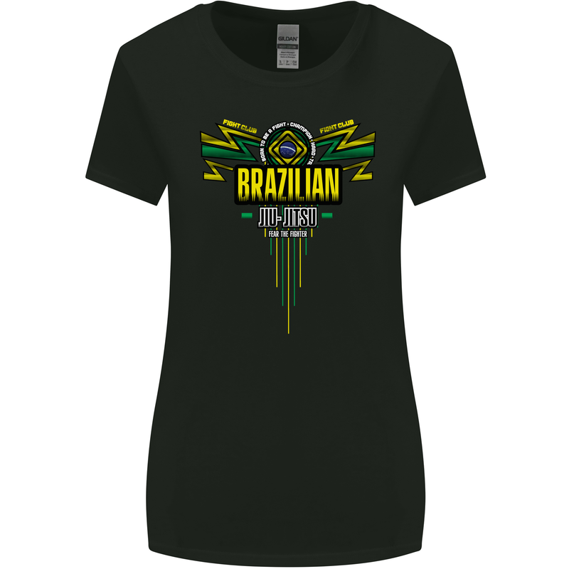 Brazilian Jiu Jitsu MMA Mixed Martial Arts Womens Wider Cut T-Shirt Black