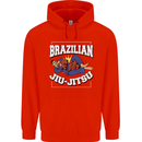 Brazilian Jiu Jitsu Mens 80% Cotton Hoodie Bright Red