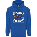 Brazilian Jiu Jitsu Mens 80% Cotton Hoodie Royal Blue